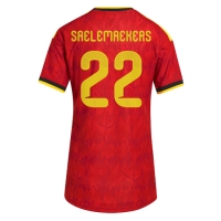 Camiseta Bélgica Alexis Saelemaekers #22 Primera Equipación Replica Mundial 2026 para mujer mangas cortas